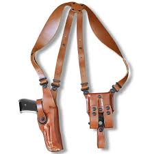 vertical leather shoulder holster for