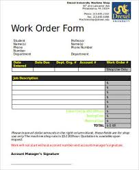 Work Order Form Sample 9 Examples In Word Pdf