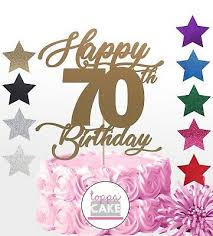 Party for celebrating 70th birthday. Happy 70th Birthday Cake Topper Seventy Daughter Son Sister Brother Glitter Ebay