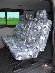 Grey Camo Rear Bench Seat Covers For Vw
