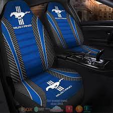 Ford Mustang Logo Blue Car Seat Covers