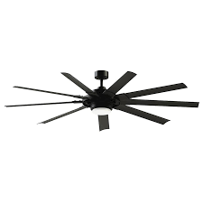 Shop lighting & ceiling fans top brands at lowe's canada online store. Fanimation Studio Collection Slinger V2 72 In Matte Black Led Indoor Outdoor Ceiling Fan With Light And Remote 9 Blade In The Ceiling Fans Department At Lowes Com