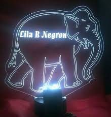Elephant Night Light Up Table Lamp Large Elephant Personalized Led With Remote Ebay