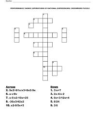 Rational Expressions Crossword Puzzle