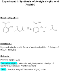 Synthesis Of Acetylsalicylic Acid