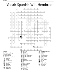 vocab spanish will hembree crossword