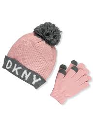 Dkny Girls Knit Hat Tech Touch Gloves Set