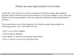 Patient Account Representative Cover Letter