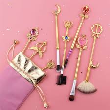 sailor moon gold makeup brush tool set