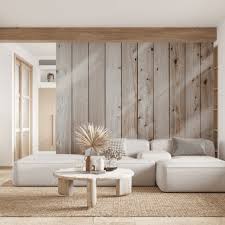 Vertical Whitewashed Wood Wall Mural