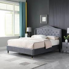 grey queen bed frame wood platform bed