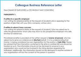 Business Reference Letter Write It Effectively 6 Best