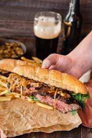 steak sandwich with garlic aioli