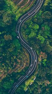 aerial view of road in the middle of