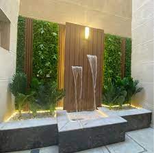 Black Decorative Ligthing Wall Fountain