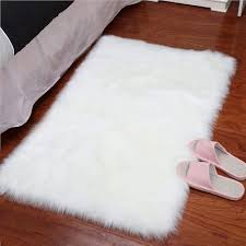 white area rug artificial sheepskin