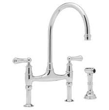 rohl kitchen faucets bridge on display