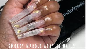l smokey marble acrylic nails