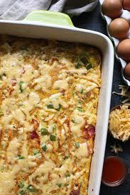 Frozen spinach greens and jarred artichoke hearts make this super easy to prepare. Healthy Breakfast Casserole With Sweet Potato Hash Browns Fit Foodie Finds