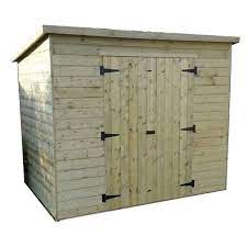 pent shed no windows and front double doors