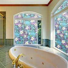 Not enough privacy for bathroom glass where you might s. Meigar Decorative Privacy Window Film Frosted Stained Glass Window Film Window Clings No Glue Self Static Cling For Home Bedroom Bathroom Kitchen Office Walmart Com Walmart Com