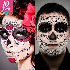 day of the dead face tattoos skeleton