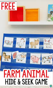 Printable Farm Animal Hide And Seek Game For Preschool