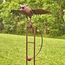 Giant Flapping Wings Owl Garden Stake