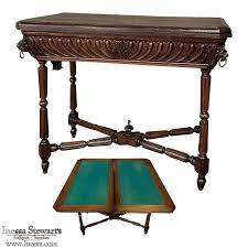 Neoclassical Flip Top Game Table Console