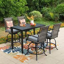 Metal Table And Rattan Bistro Chairs