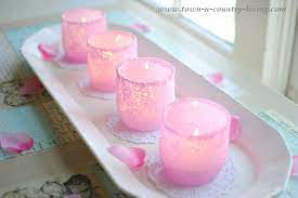 Diy Pink Frosted Votive Candle Holders