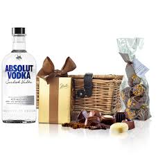 absolut blue vodka 70cl and chocolates
