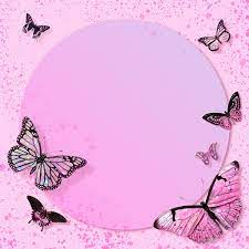 Circle pink butterfly frame design ...