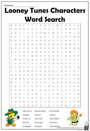 looney tunes characters word search