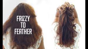 frizzy hair to feather haircut you
