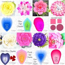 Giant Flower Template Set Of 16 Flower Templates Plus Leaves And
