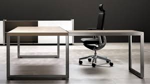 Rectangular desks blended with fine and delicate lines of metal and wood e1 mfc contain no carcinogenic substances metal legs with plastic level adjustable feet's wide range of metal leg models. Oikos L Shaped Desk With Metal Leg