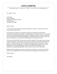 Addictions Counselor Cover Letter Motivation Example University