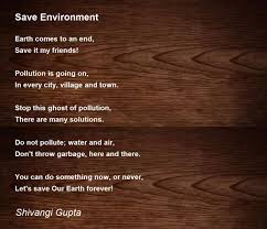 save environment poem by shivangi gupta