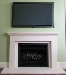 linear styled fireplace with tv