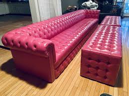 pink leather chesterfield tufted sofa