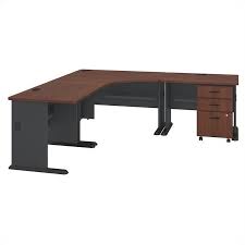 This unit has 3 main partsa 48x30 desk with stack on storagea 45 corner desk (comes with two topsand a 30x30 deskthese pieces can be rearranged to fit your work area and also has two. Bush Business Furniture Series A 84w X 84d Corner Desk With Mobile File Cabinet In Cherry Sra041hcsu