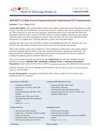 asp net 4 5 web forms training course