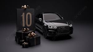 black audi suv with gifts under the
