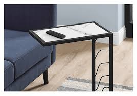 Side Table Metal Legs White And Black