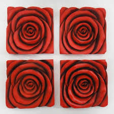 Resin Wall Art Red Rose In Bloom 4