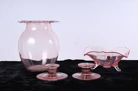 Lot Pink Depression Glass Lot Of Four