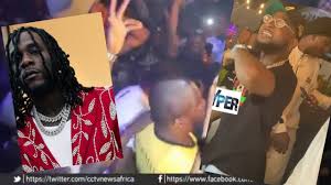Nigerian superstar singers, davido and burna reportedly had a brawl in ghana. Lli53rvosc1kom