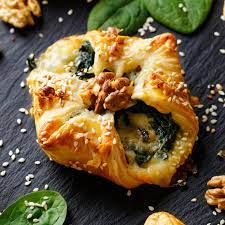 spinach blue cheese and walnut puffs