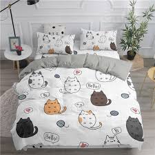 Zeimon Cartoon Bedding Set Cute Cats